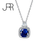 925 Silver 1ct Clear Green Ruby Round Zircon Pendant Necklace
