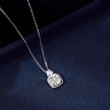 925 Silver 1ct Clear Green Ruby Round Zircon Pendant Necklace