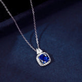 925 Silver 1ct Clear Green Ruby Round Zircon Pendant Necklace