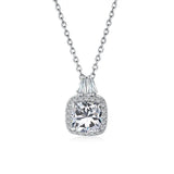 925 Silver 1ct Clear Green Ruby Round Zircon Pendant Necklace