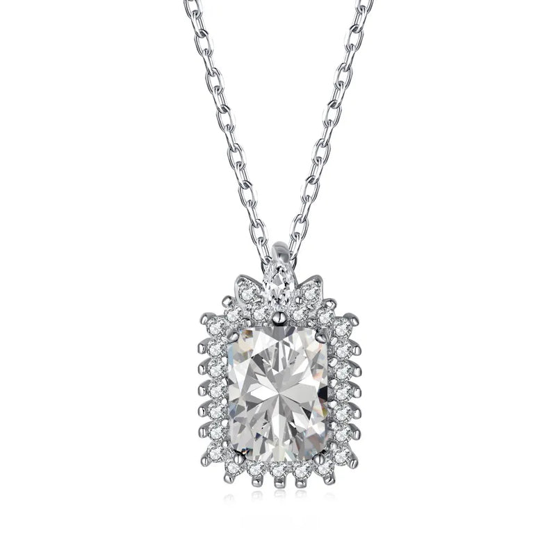925 Silver 0.75ct Clear Green Ruby Zircon Pendant Necklace