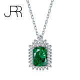 925 Silver 0.75ct Clear Green Ruby Zircon Pendant Necklace