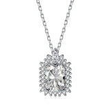 925 Silver 0.75ct Clear Green Ruby Zircon Pendant Necklace