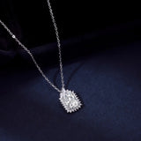 925 Silver 0.75ct Clear Green Ruby Zircon Pendant Necklace