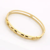 Hollow Roman Numerals Bangle Bracelet Stainless Steel Fine Jewelry For Women