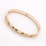 Hollow Roman Numerals Bangle Bracelet Stainless Steel Fine Jewelry For Women