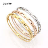 Hollow Roman Numerals Bangle Bracelet Stainless Steel Fine Jewelry For Women