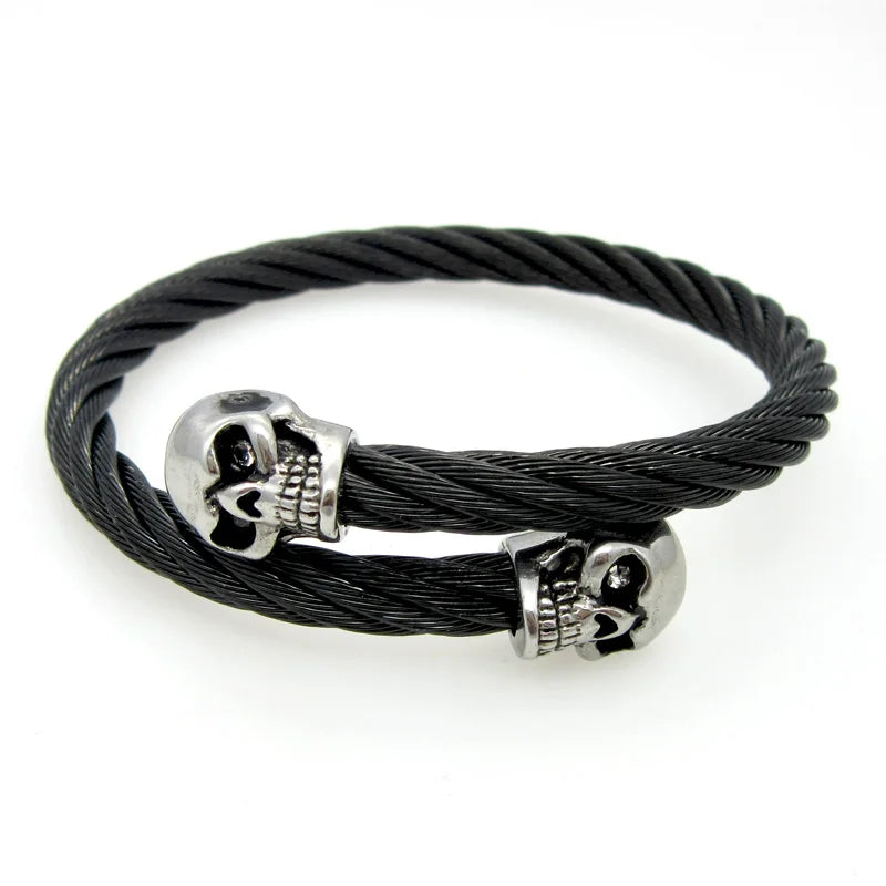 316L Stainless Steel Punk Metal Skull Bracelet