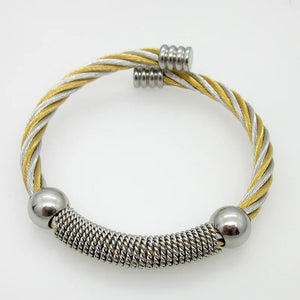 Stainless Steel Wire Twist Open Cable Cuff Bracelet