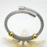 Stainless Steel Wire Twist Open Cable Cuff Bracelet