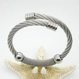 Stainless Steel Wire Twist Open Cable Cuff Bracelet