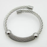 Stainless Steel Wire Twist Open Cable Cuff Bracelet