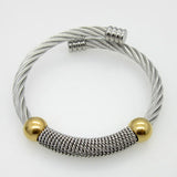 Stainless Steel Wire Twist Open Cable Cuff Bracelet