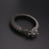 Men Punk Dragon Head Charm Bracelet Stainless Steel Bangle