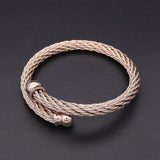 Women's Stainless Steel Cable Cuff Bracelet
