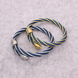 Stainless Steel Wire Twist Open Cuff Bracelet Bangle