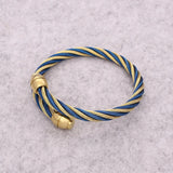 Stainless Steel Wire Twist Open Cuff Bracelet Bangle