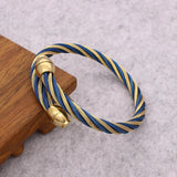 Stainless Steel Wire Twist Open Cuff Bracelet Bangle