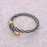 Stainless Steel Wire Twist Open Cuff Bracelet Bangle