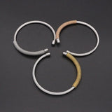 3Pcs Set Stainless Steel Braided Wire Bangle Bracelet
