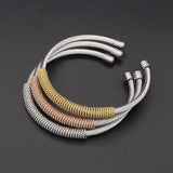 3Pcs Set Stainless Steel Braided Wire Bangle Bracelet