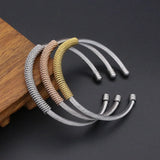 3Pcs Set Stainless Steel Braided Wire Bangle Bracelet