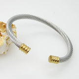 Girl's Stainless Steel Cuff Bracelet Gold&Silver Plated