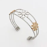Women's Flower Bracelet Bangle Stainless Steel Cuff