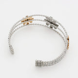 Women's Flower Bracelet Bangle Stainless Steel Cuff