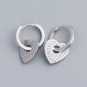 JShine 925 Silver Drop Earring Big Heart CZ Crystal Pave Fine Ear Jewelry