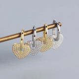 JShine 925 Silver Drop Earring Big Heart CZ Crystal Pave Fine Ear Jewelry