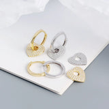 JShine 925 Silver Drop Earring Big Heart CZ Crystal Pave Fine Ear Jewelry