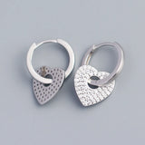 JShine 925 Silver Drop Earring Big Heart CZ Crystal Pave Fine Ear Jewelry
