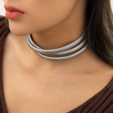 JShine Exaggerated Steampunk Torques Choker Necklace Chunky Spiral Snake Chain