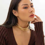 JShine Exaggerated Steampunk Torques Choker Necklace Chunky Spiral Snake Chain