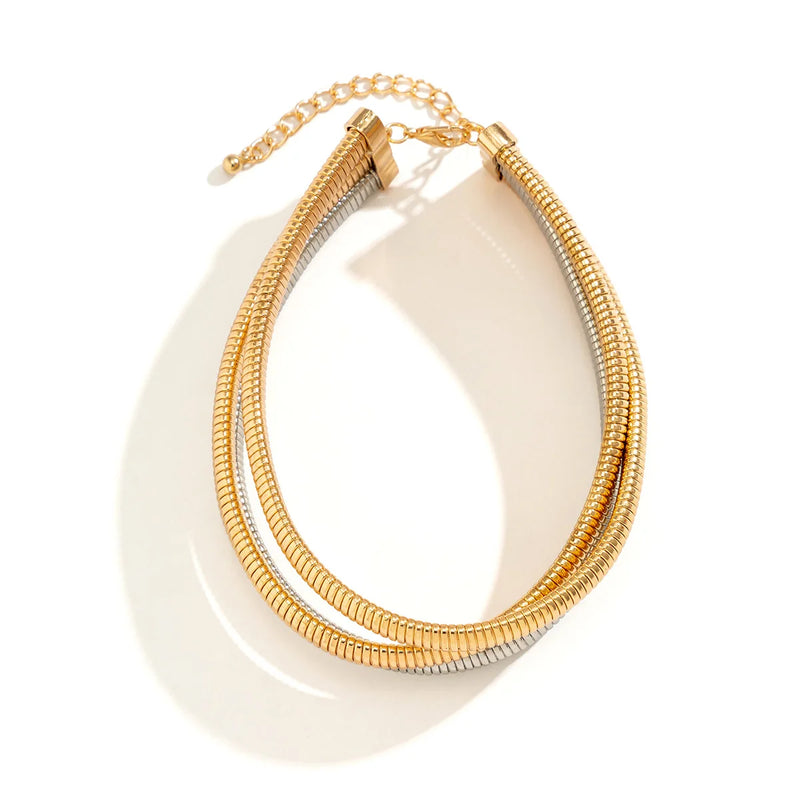 JShine Exaggerated Steampunk Torques Choker Necklace Chunky Spiral Snake Chain