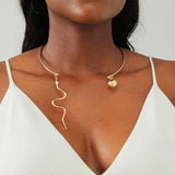 JShine Torques Jewelry Copper Ball Snake Pendant Collar CHOKER Necklace