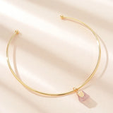 JShine Irregular Pink Crystal Collar Metal Open CHOKER Necklace