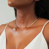 JShine Irregular Pink Crystal Collar Metal Open CHOKER Necklace