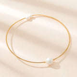 JShine Minimalist Copper Pearl Choker Necklace