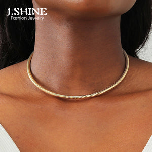 JShine Thick Snake Chain Choker Adjustable Torques Punk Necklace