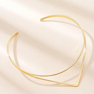 JShine Double Layer Lines Metal CHOKER Necklace