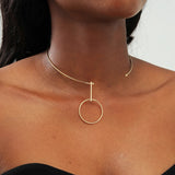 JShine Minimalist Big Circle Pendant Choker Necklace