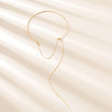 JShine Copper Metal Cuff Choker Necklace Long Chain Bar Pendant Torques