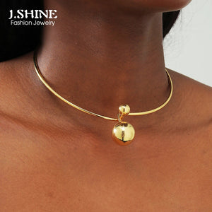 JShine Metal Double Bead Ball CHOKER Necklace Punk Hiphop Jewelry