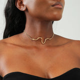 Copper Metal Choker Necklace Punk Jewelry Accessories
