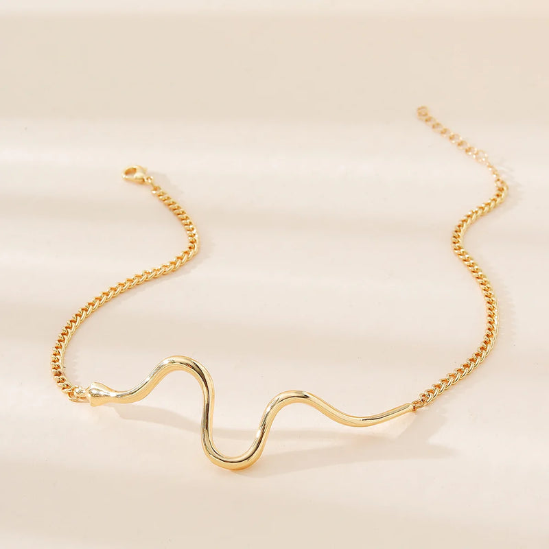 Copper Metal Choker Necklace Punk Jewelry Accessories