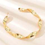JShine Glossy Metal Twisted Torques Necklace Exaggerated Open Cuff CHOKER
