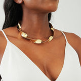 JShine Glossy Metal Twisted Torques Necklace Exaggerated Open Cuff CHOKER