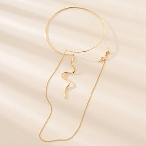 JShine Personalized Metal CHOKER Necklace Thin Snake Pendant Cuff Torques